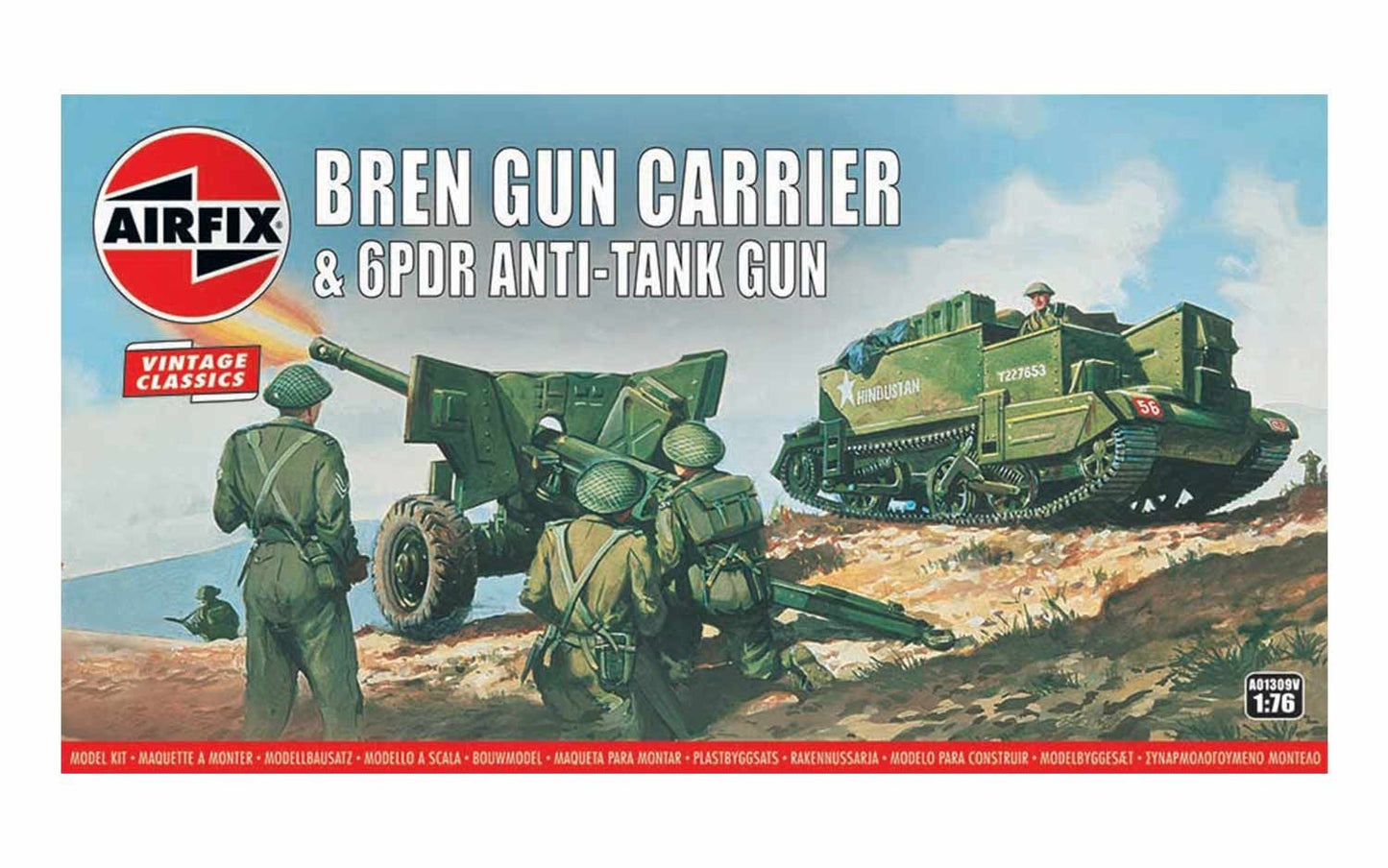 Airfix Bren Gun Carrier & 6PDR Anti-Tank Gun A01309V