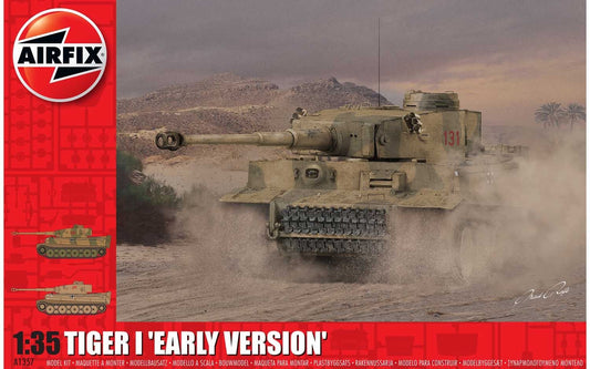 Airfix Tiger I Early Version 1:35 WWII Military Tank Plastic Model Kit A1357 (B07N89NBMB)