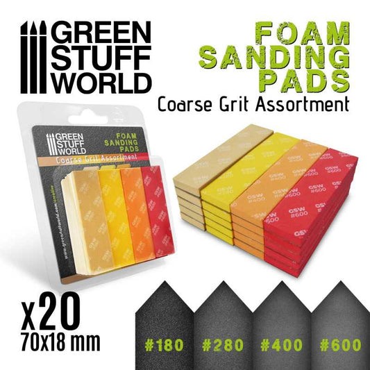 FOAM Sanding Pads - COARSE GRIT ASSORTMENT(pack x20). 10977