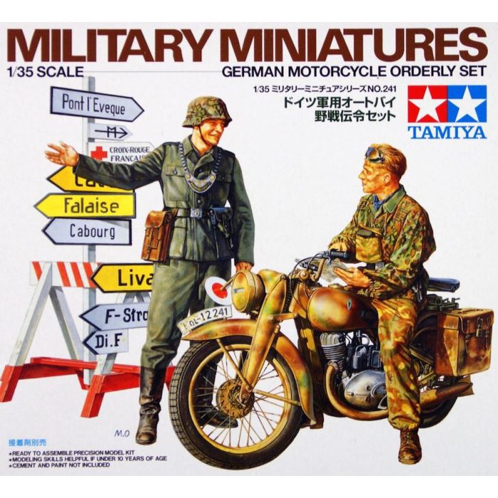 Tamiya German Motorcycle Orderly Set.   35241