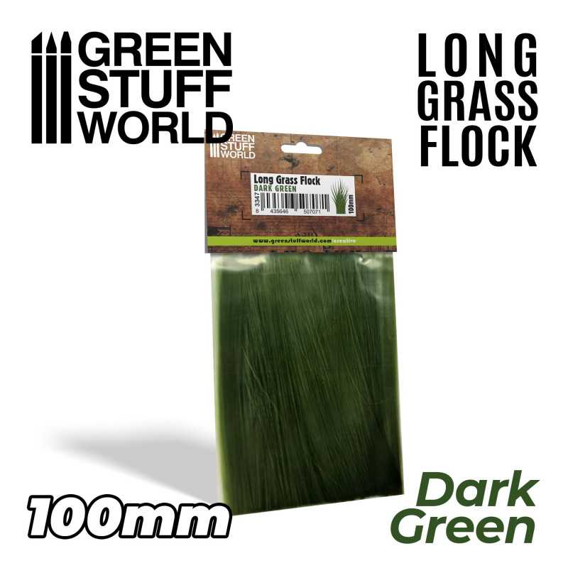 Long Grass Flock 100mm - Color Dark Green. 3347