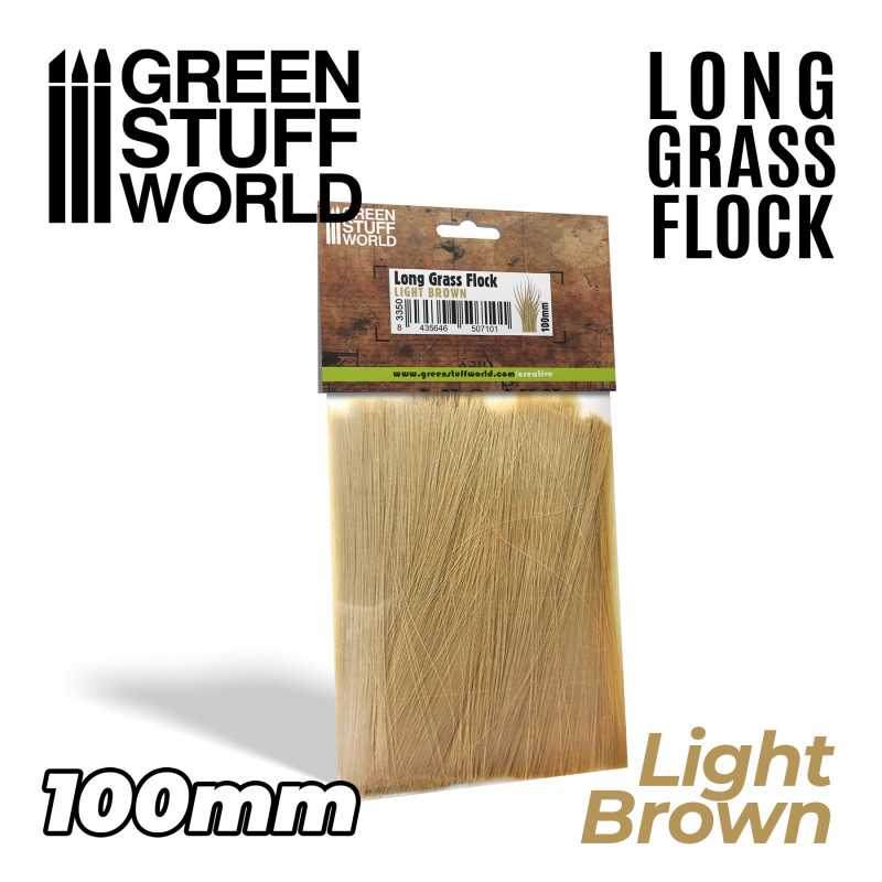 Long Grass Flock 100mm - Color LIGHT BROWN