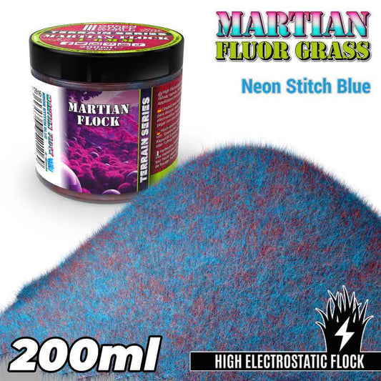 Martian Flock Neon stitch Blue  12616