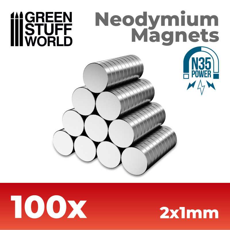 N35 Magnets 2mmx1mm X100