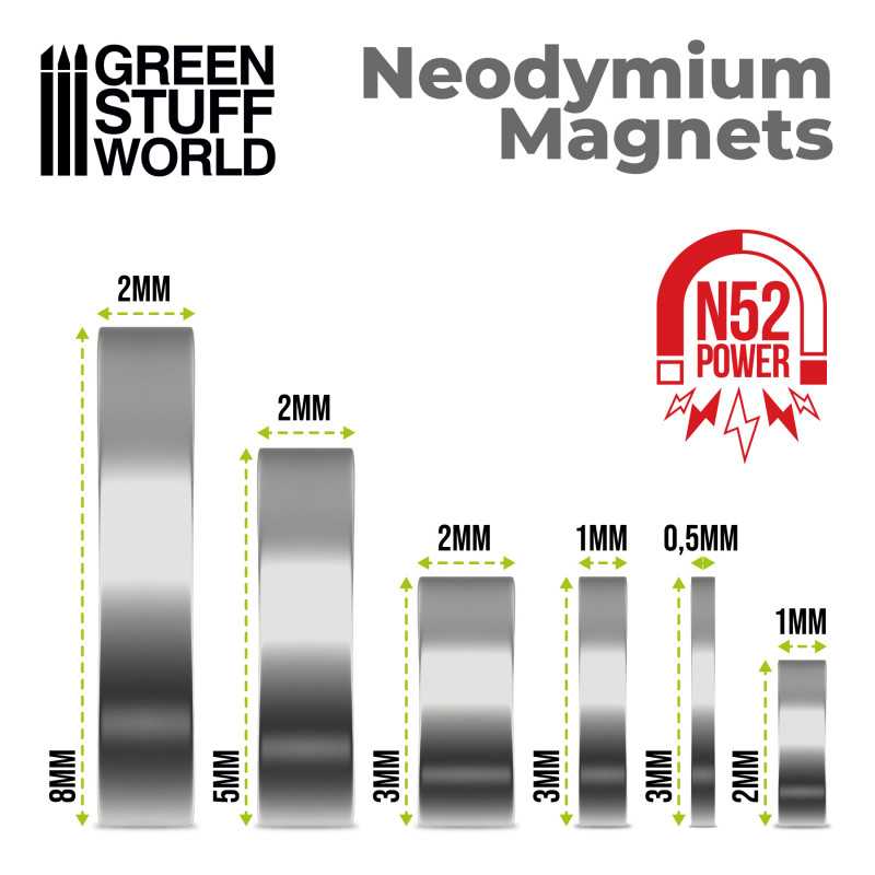 N52 Magnets 2mmx1mm X100