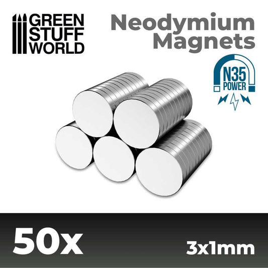 Neodymium Magnets 3x1mm - SET x50 (N35)