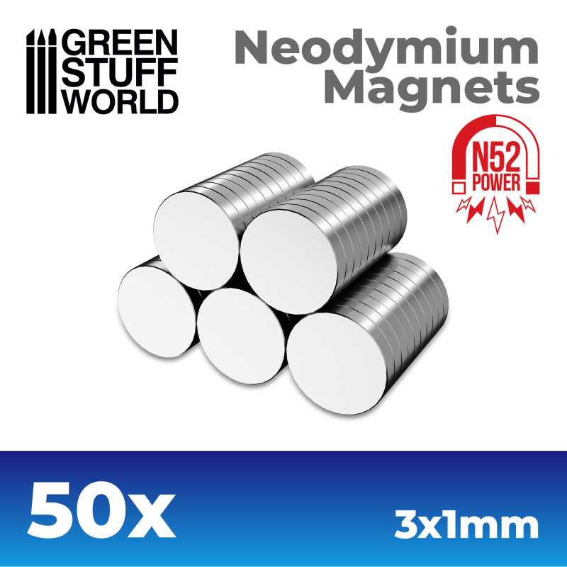 Neodymium Magnets 3x1mm - SET x50 (N52)