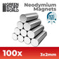 Neodymium Magnets 3x2mm - SET x100 (N35)