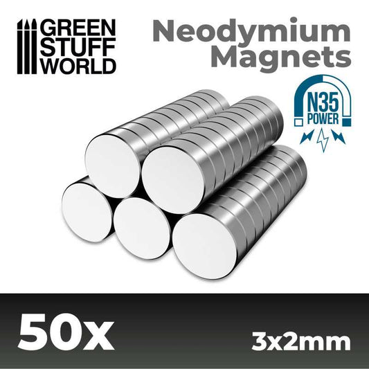 Neodymium Magnets 3x2mm - SET x50 (N35)