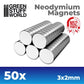 Neodymium Magnets 3x2mm - SET x50 (N52)