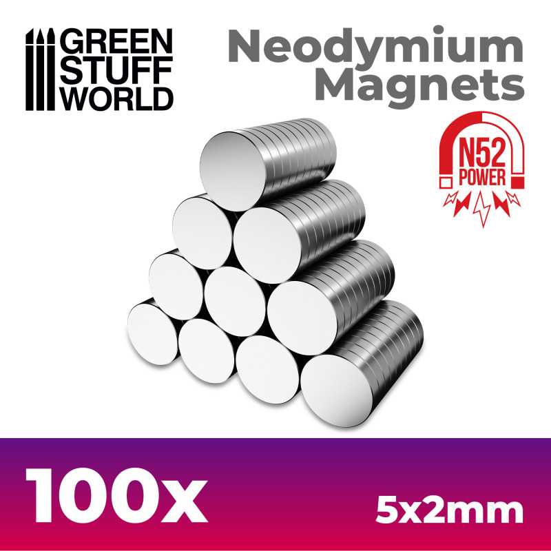 Neodymium Magnets 5x2mm - SET x100 (N52)