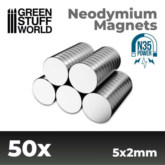 Neodymium Magnets 5x2mm - SET x50 (N35) 9054