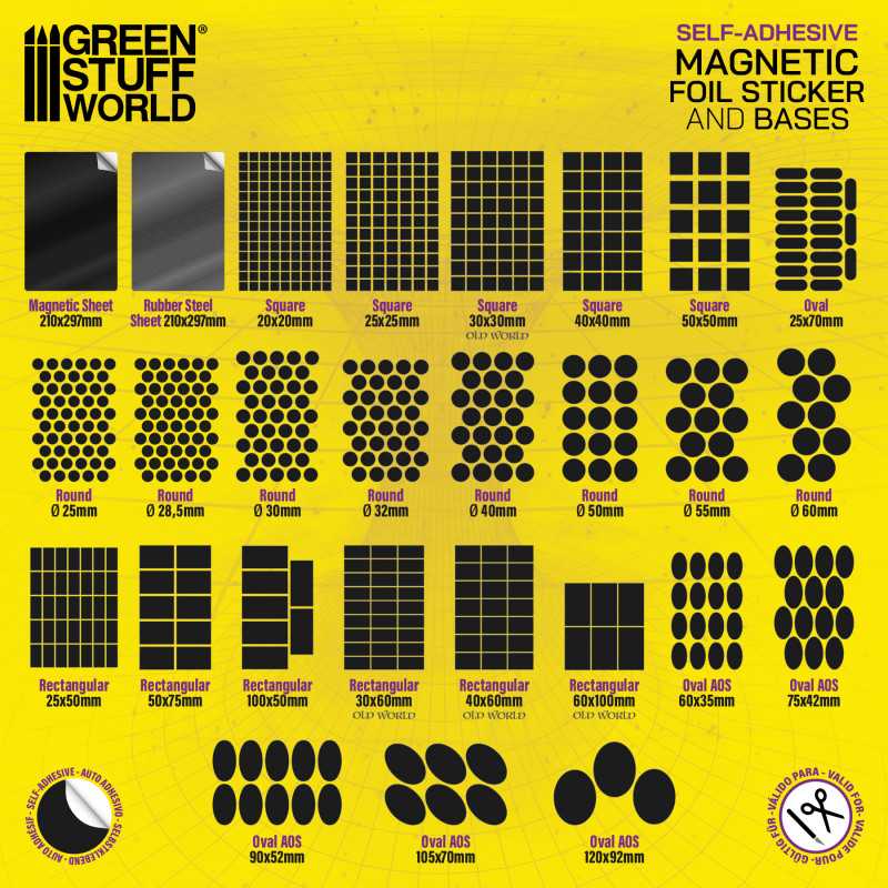 Magnetic Precut Sizes - Adhesive Oval 105x70mm