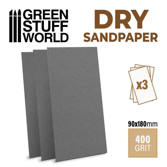 DRY SandPaper 180x90mm - DRY 400 grit - PACK x3