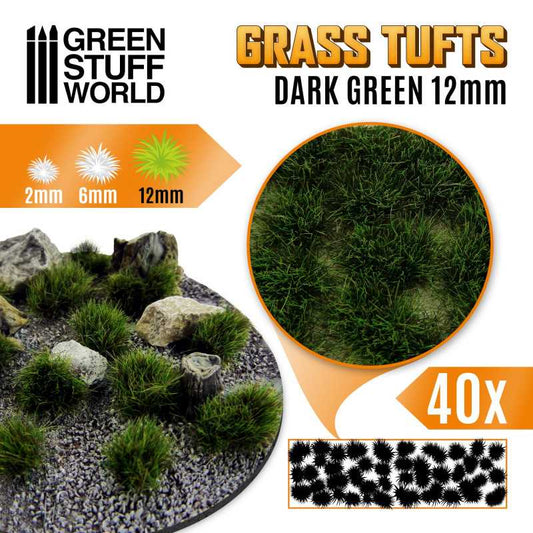 Grass TUFTs 12mm XL - VERDE OSCURO / DARK GREEN