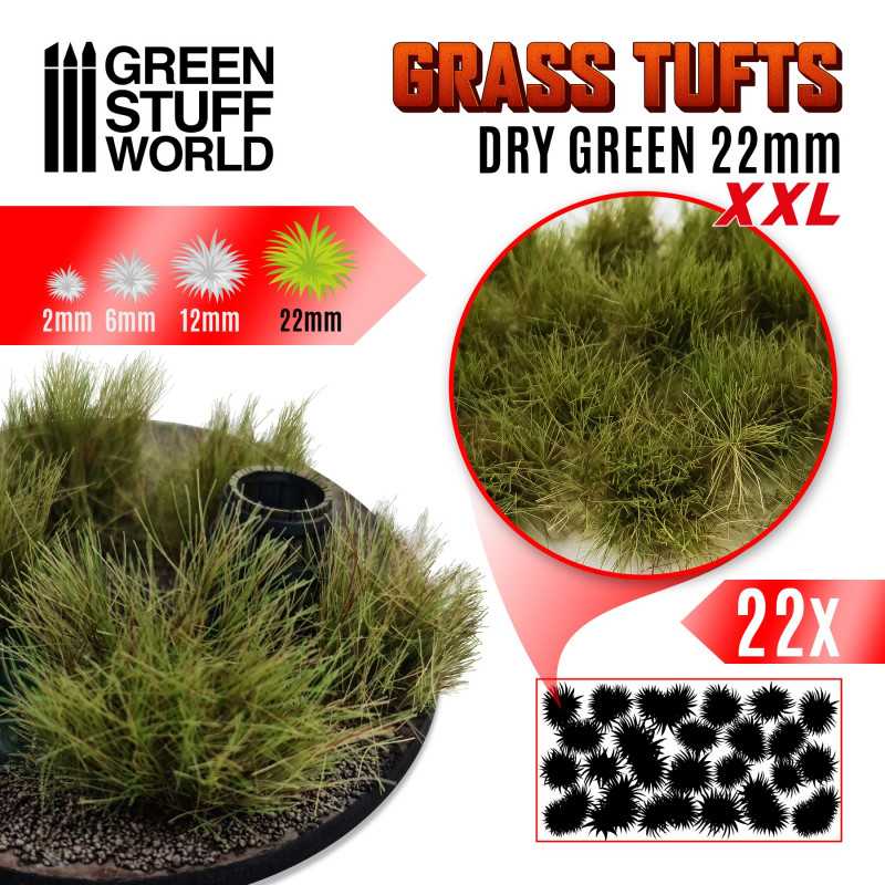 Grass TUFTs 22mm XXL - VERDE OSCURO / DARK GREEN. 11448