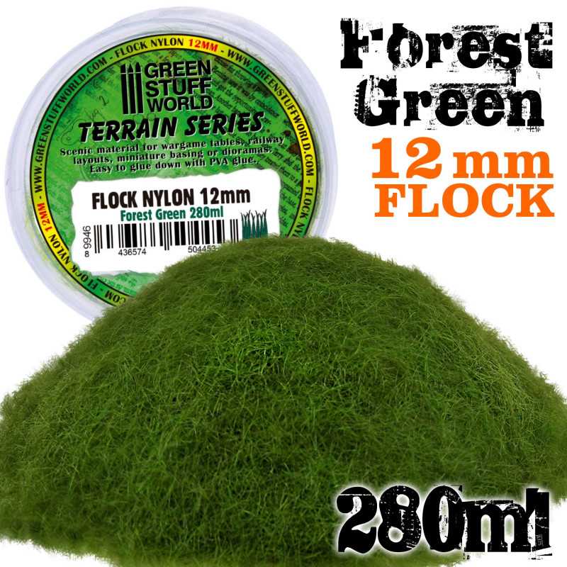 Flock Nylon Verde Bosque / Forest Green 12mm - 280ml. 9946