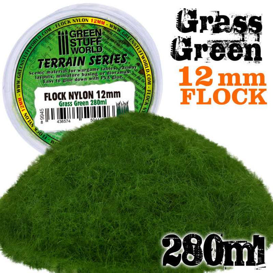 Flock Nylon Verde Cesped / Grass Green 12mm - 280ml