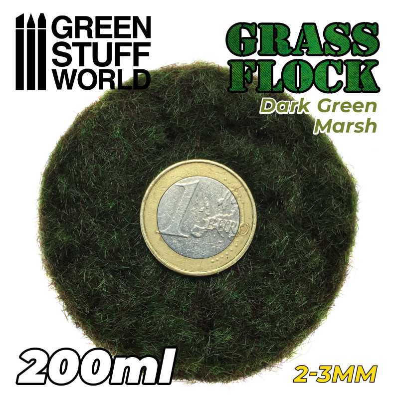 Grass Flock - DARK GREEN MARSH 2-3mm (200ml)