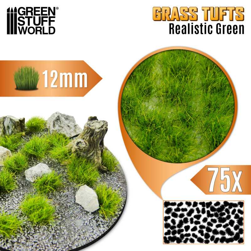 Grass TUFTs 12mm XL - REALISTIC GREEN 12939