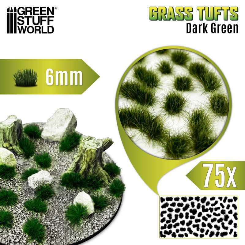 Grass Tufts 6mm Dark Green 10668