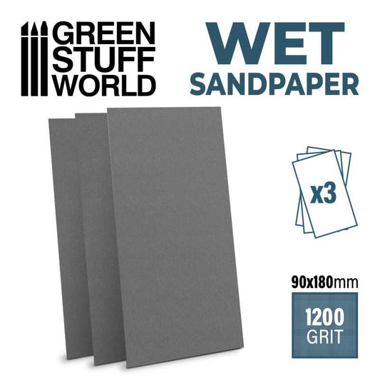 WET SandPaper 180x90mm - WET 1200 grit - PACK x3